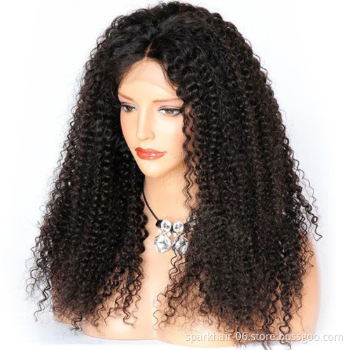 Wholesale Raw Indian Virgin Hair HD Lace Frontal Wig Women Curly Wig Full Swiss Lace Front Closure Human Hair Wig Kinky Curly